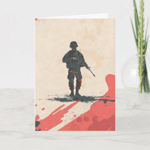 Cartão De Festividades Veterano Militar Simples Soldado