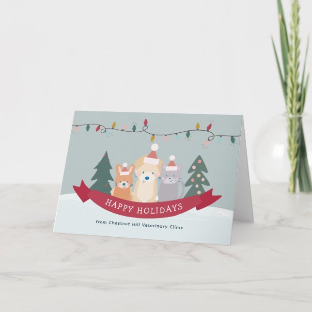 Cartão De Festividades Veterinário Clínica Pet Business Natal (Frente)