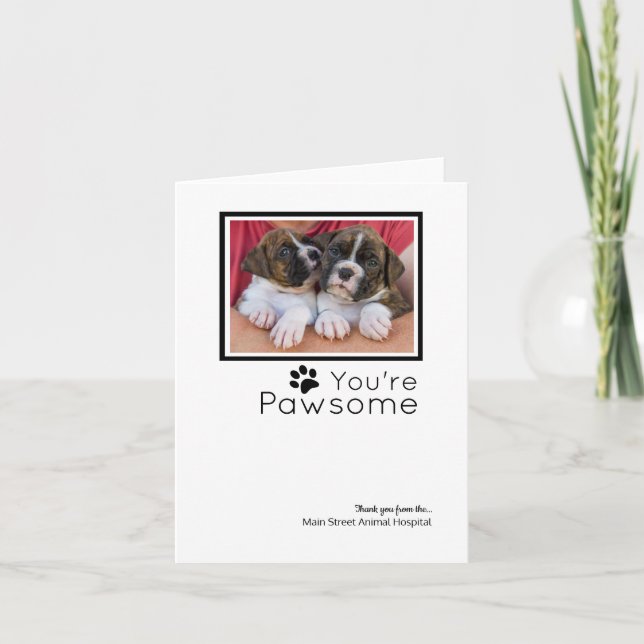 Cartão De Festividades Veterinário de Fotografia Personalizado (Frente)