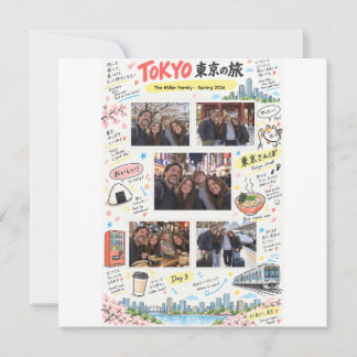 Cartão De Festividades Viagem a Tóquio Japão 5 Colagem de Fotos Zine de V