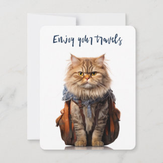 Cartão De Festividades Viagem Cat Bon Voyage Card
