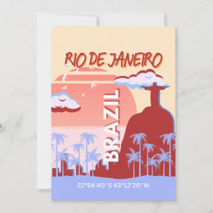 Cartão De Festividades Viagem de Arte do Brasil do Rio de Janeiro - Poste