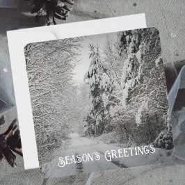 Cartão De Festividades Viagem de inverno pela floresta