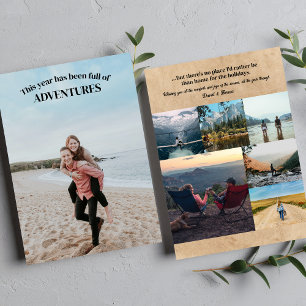 Cartão De Festividades Viagem do Ano de Colagem de Fotos de Aventuras