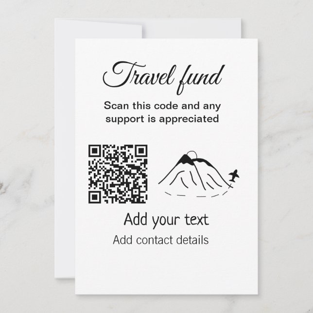 Cartão De Festividades Viagem fundo de férias doação de lua de mel (Frente)