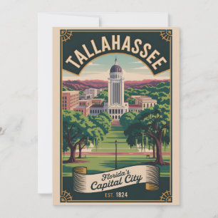 Cartão De Festividades Viagem Retro Alta Tallahassee Flórida
