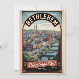 Cartão De Festividades Viagem Retro Vintage Bethlehem Pensilvânia