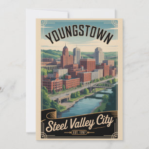 Cartão De Festividades Viagem Retro Youngstown Ohio