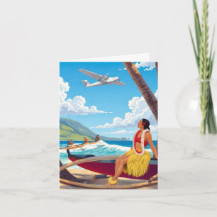 Cartão De Festividades Viagens Vintage no Havaí