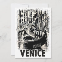 Viagens vintage Veneza Itália Cartão-postal Retro-