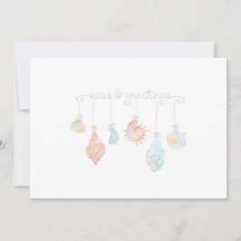 Cartão De Festividades Vias E Saudações Da Shell Watercolor