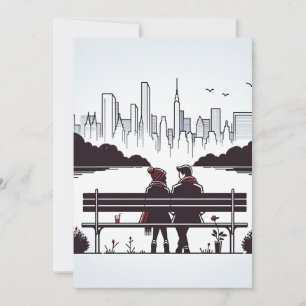 Cartão De Festividades Vibração de Amor em NYC - Minimalista moderno
