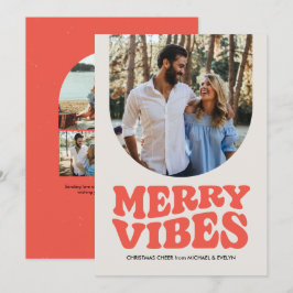 Cartão De Festividades Vibrações alegres diversão foto retrô Natal