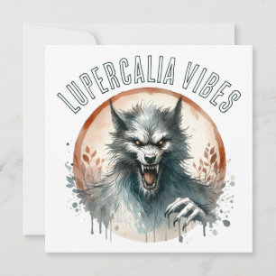 Cartão De Festividades Vibrações de Lupercália Lobo do Dia dos Namorados