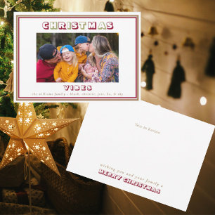 Cartão De Festividades Vibrações Digitais de Natal Foto Ano em Revisão