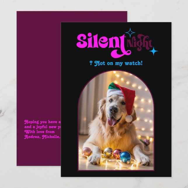 Cartão De Festividades Vibrações Retrô Divertidas Foto de Natal Retrô de  (Frente/Verso)