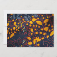Vibrant Golden Floral Batik Pattern on Deep Navy B