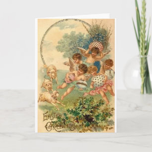 Cartão De Festividades Victorian Angels Easter Greeting Card
