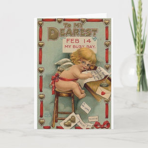 Cartão De Festividades Victorian Cupid Love Letter Valentine's Day Card