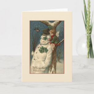 Cartão De Festividades Victorian Irish Christmas Greeting Card