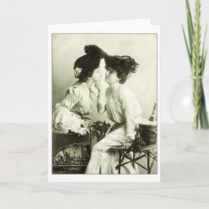 Cartão De Festividades Victorian Lesbian Valentine's Day Card