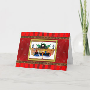 Cartão De Festividades Victorian Mantle Christma Card