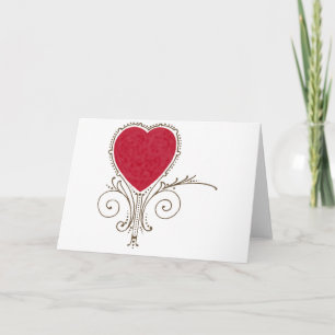 Cartão De Festividades Victorian Nouveau Valentine Heart