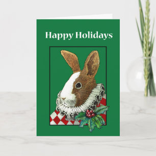 Cartão De Festividades Victorian Rabbit Christmas Holiday Card