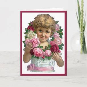 Cartão De Festividades Victorian Rose Wreath Card