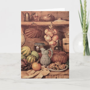 Cartão De Festividades Vida contínua com a Comida de Natal