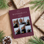 Cartão De Festividades Vida Maravilhosa | 6 Colagem de Fotografias<br><div class="desc">Compartilhe a alegria com estes cartões de natal modernos que apresentam 6 das suas fotografias favoritas num esquema de colagem em grelha num fundo de burlões escuros. "É uma vida maravilhosa" aparece no topo em letras brancas, caligrafia e letra de serifa clássica. Personalize com seu cartões de natal personalizado, seu...</div>
