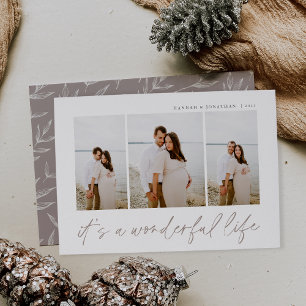 Cartão De Festividades Vida Maravilhosa   Moderno Mínimo 3 Foto Natal