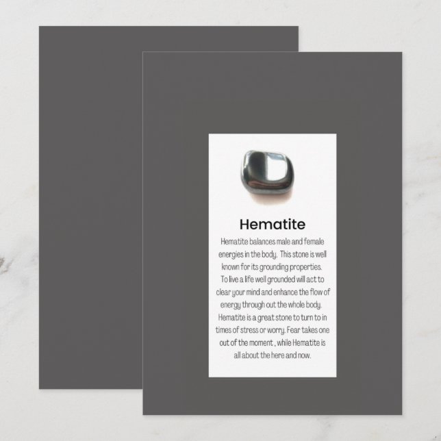 Cartão De Festividades Vídeo de Joia de Cristal Quartz Hematite (Frente/Verso)