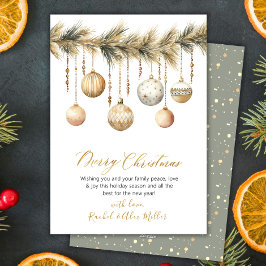 Cartão De Festividades Vidro Botânico Ornamento Não Foto Feliz Natal