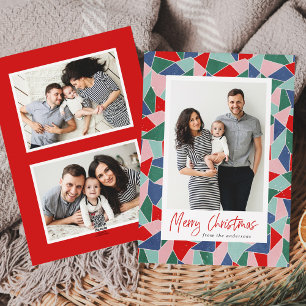 Cartão De Festividades Vidro Colorido Feliz Natal 3 Foto