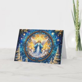 Cartão De Festividades Vidro de Natal Anjo Sagrado