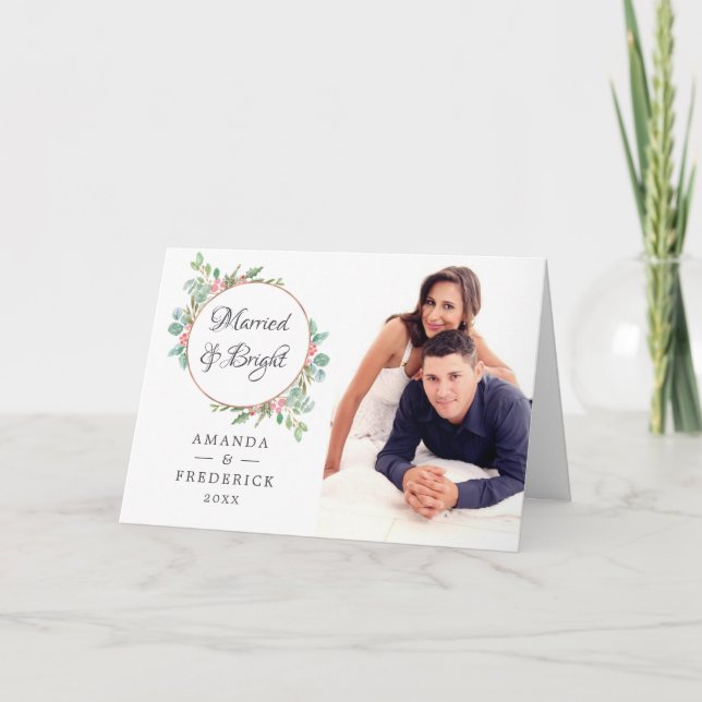 Cartão De Festividades Vidro Geométrico de Aquarela Casado e Brilho (Frente)