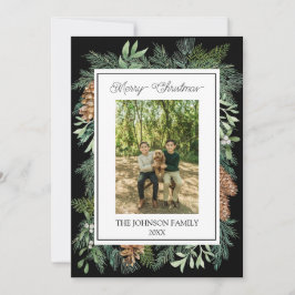 Cartão De Festividades Vidro Verde Verde Preto Botânico