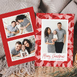 Cartão De Festividades Vidro Vermelho Moderno - Foto de Natal Merry<br><div class="desc">Envie cartões de natal para amigos e familiares com esses Cartões de foto de Natal modernos. O design apresenta a sua foto favorita da família vertical, emoldurada em branco, com um fundo de vidro fosco colorido de água, em tons de rosa, vermelho e burgundy. O "Feliz Natal" aparece abaixo num...</div>