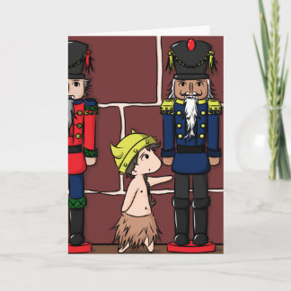 Cartão De Festividades Viking minúsculo e Nutcrackers gigantes (cartão)
