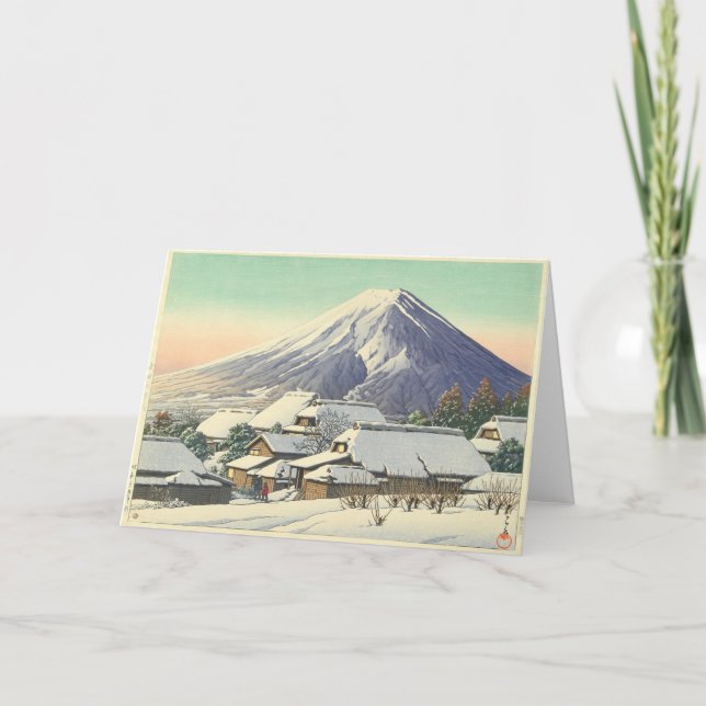 Cartão De Festividades Vila de Inverno de Kawase Hasui (Frente)