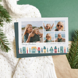 Cartão De Festividades Vila de Natal | 5 Colagem de Fotografias
