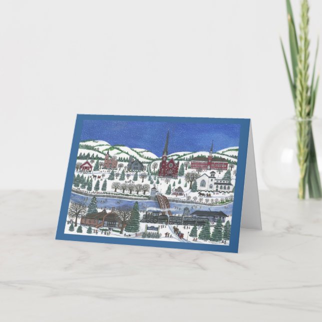 Cartão De Festividades Vila no canal de Erie (Frente)