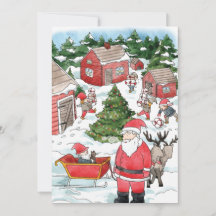 Village Watercolor, aldeia de Natal para o Tomten