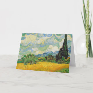 Cartão De Festividades Vincent Van Gogh - Campo de Trigo com Cipras