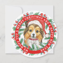 Cartão De Festividades Vinheta-redonda Clássica de Wreath de Natal