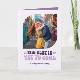 Cartão De Festividades Vinho Espumoso Veludo Violeta Retrô Foto de Ano No