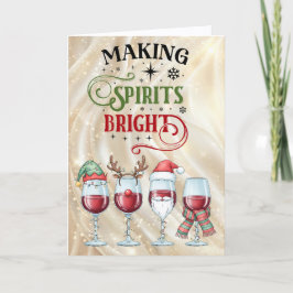 Cartão De Festividades Vinho Natalino Making Spirits Bright Copo de Natal
