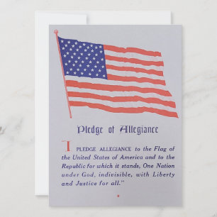 Cartão De Festividades Vintage American Flag Pledge Of Leiance