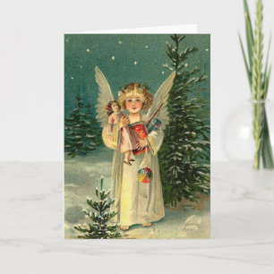 Cartão De Festividades Vintage Angel